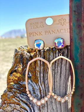 The Pink Panache Gold Crystal Earrings