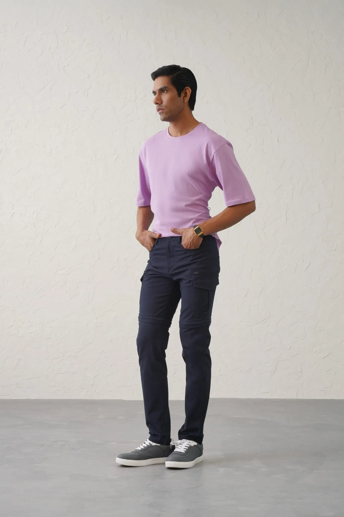 The Slim Fit Detachable Cargo Pants - Navy