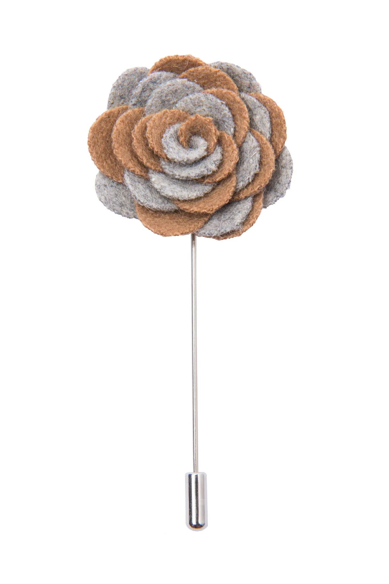 Washington Lapel Flower, Grey / Beige