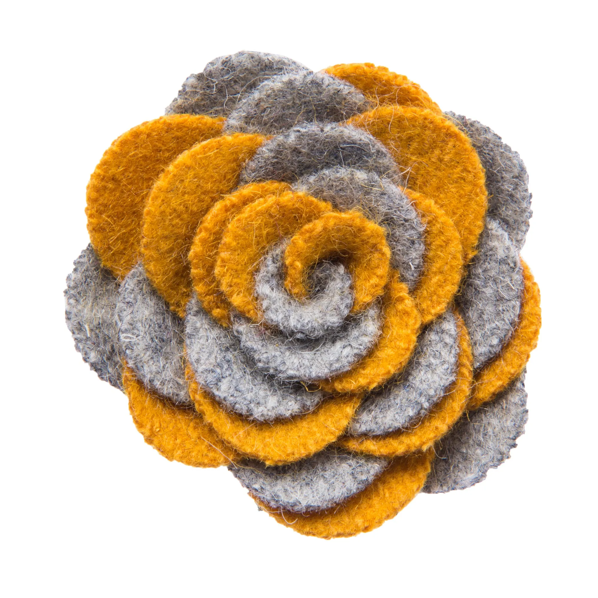 Washington Lapel Flower, Grey / Yellow