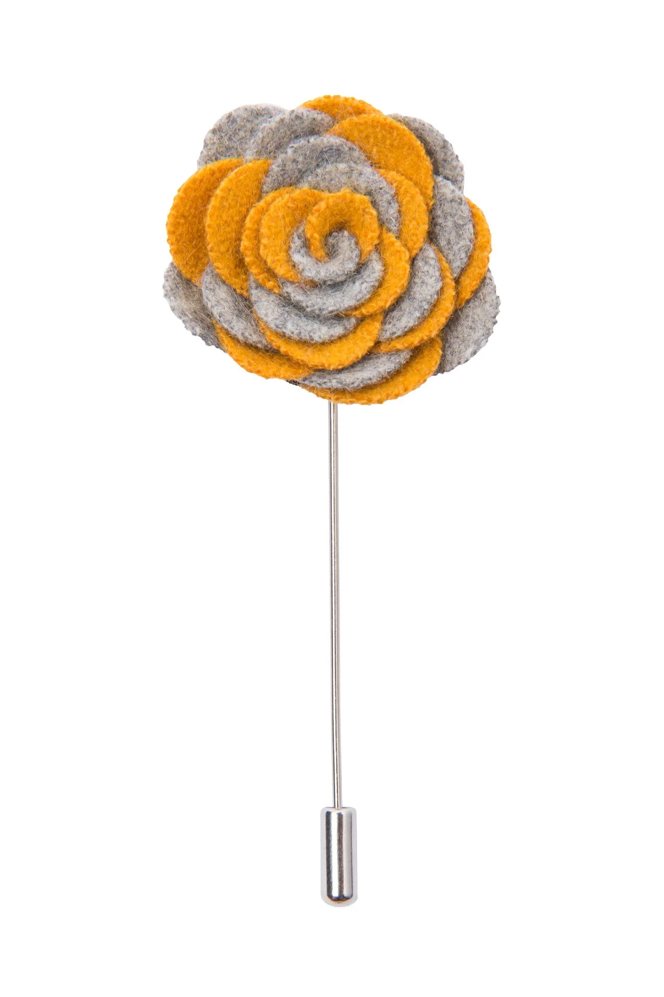 Washington Lapel Flower, Grey / Yellow