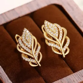 Wheat Earrings Square And Round Face Leaves Female