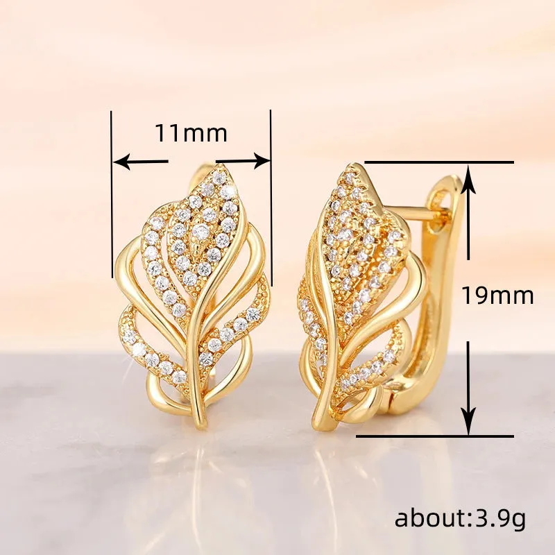 Wheat Earrings Square And Round Face Leaves Female