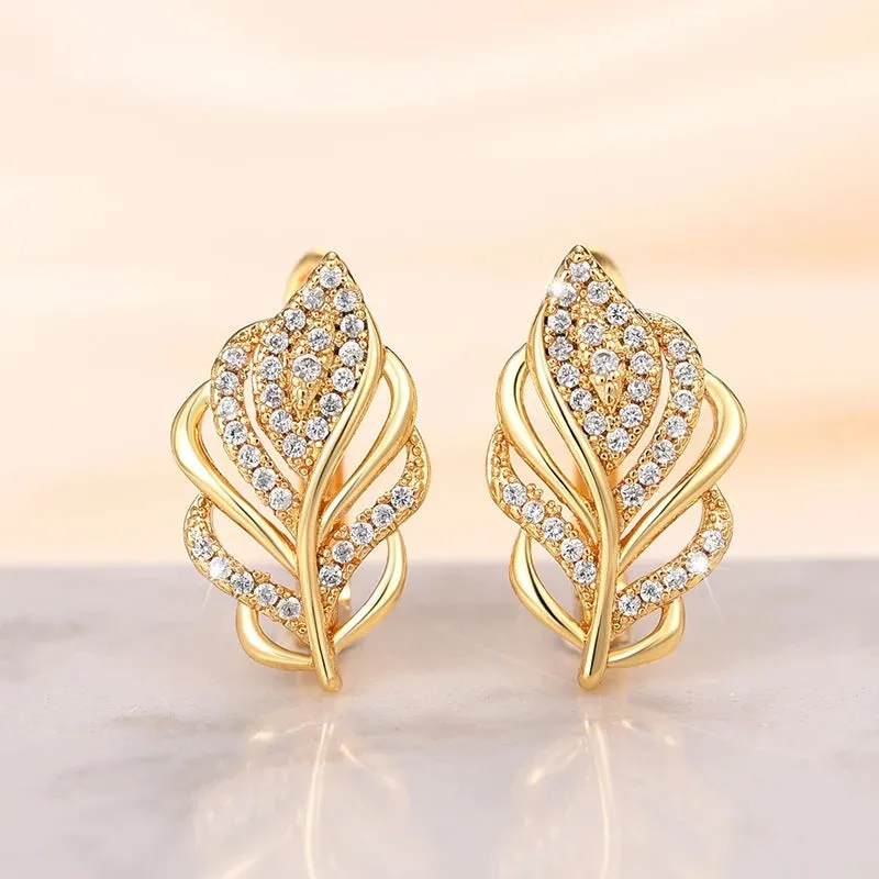 Wheat Earrings Square And Round Face Leaves Female