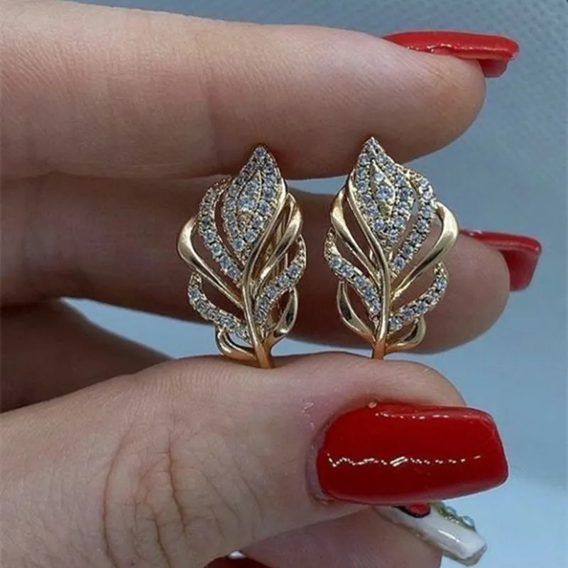 Wheat Earrings Square And Round Face Leaves Female