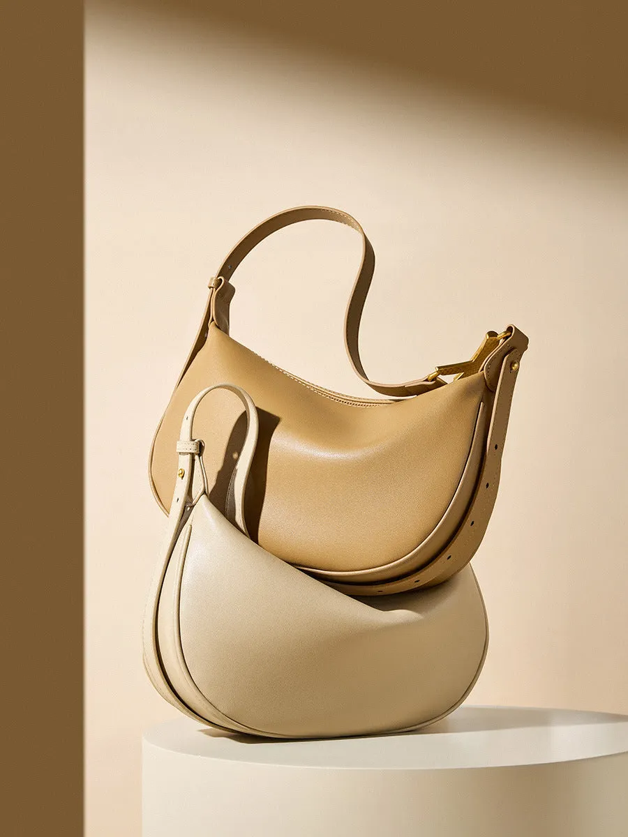 Women Fashion Minimalist Pure Leather Shoulder Bag