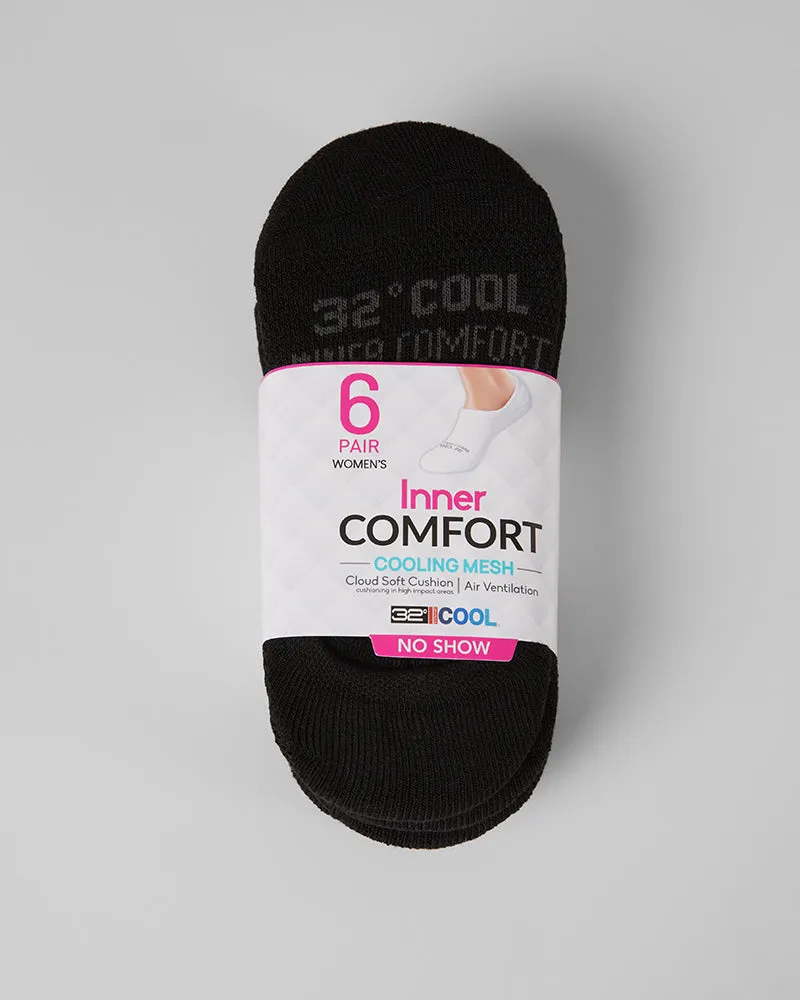 WOMEN'S 6-PACK COOL COMFORT NO SHOW SOCKS